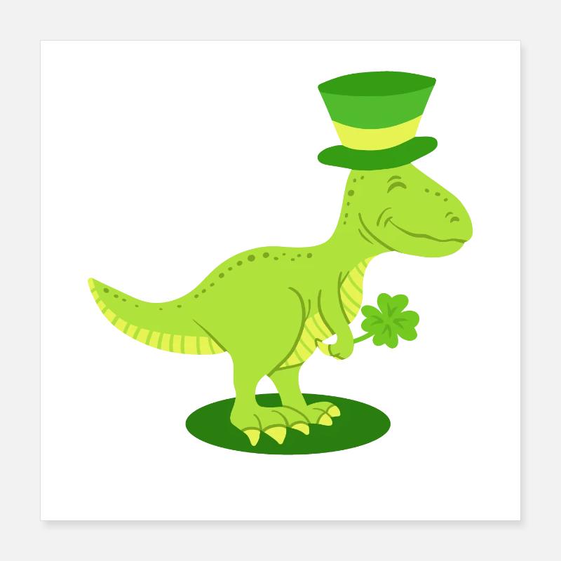 St. Patrick's Day Dinosaurier Irisch Poster 40x40 cm