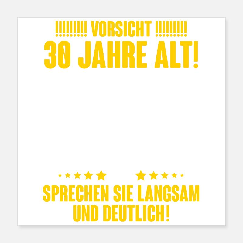 30. Geburtstag Lustiger Spruch Poster 40x40 cm