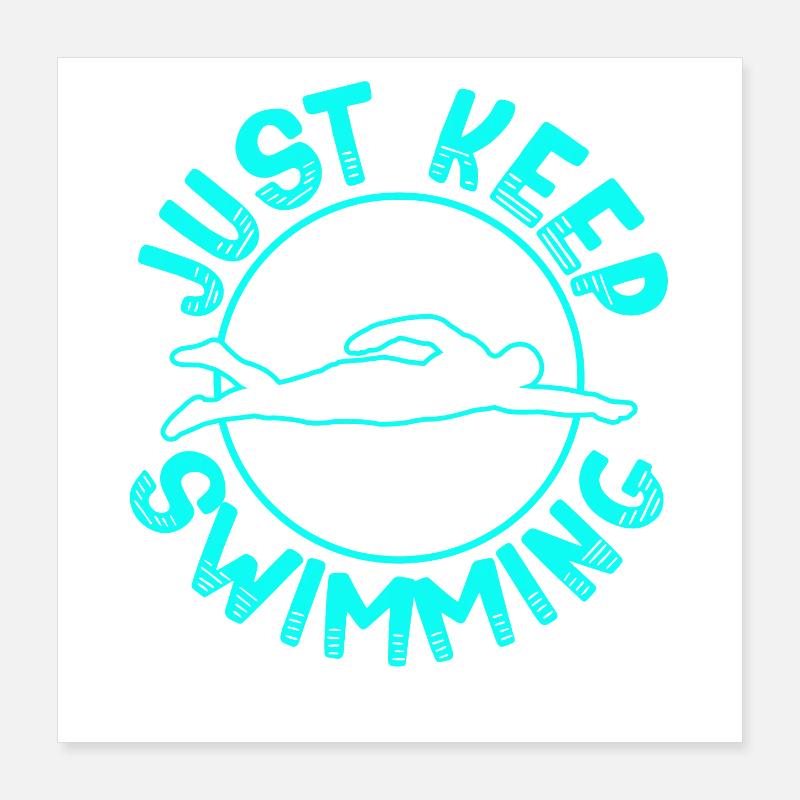 Schwimmen Schwimmer Poster 40x40 cm