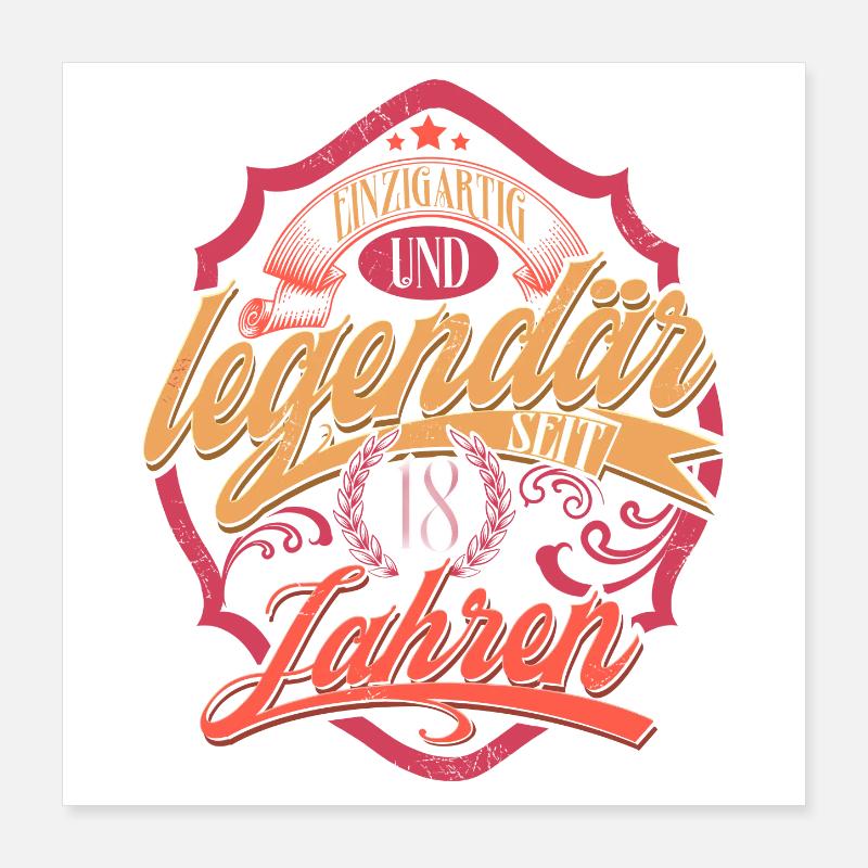 18. Geburtstag Poster 40x40 cm