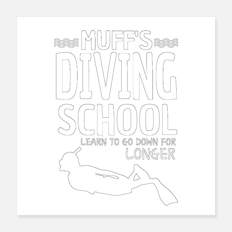 L’école de plongée de Muff Poster 40 x 40 cm