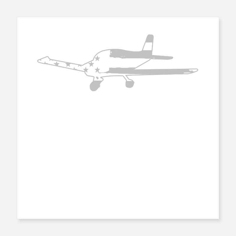 Flugzeug Pilot Luftfahrt Poster 40x40 cm