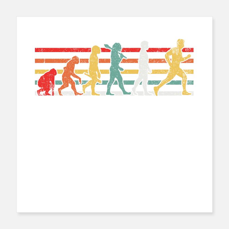 Evolution Läufer Poster 40x40 cm