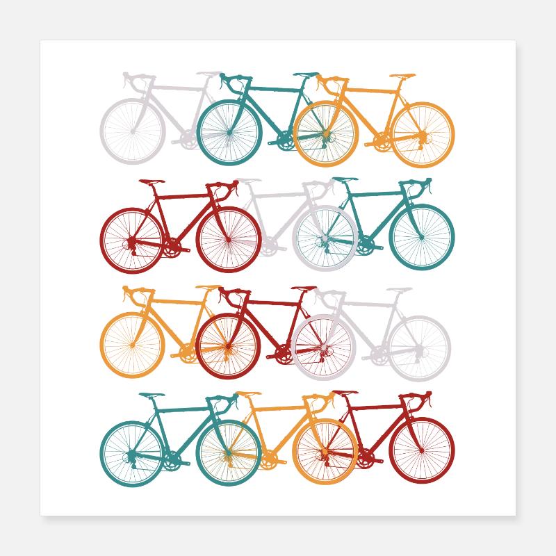 Vélo de course vintage vélo vélo de course rétro Poster 40 x 40 cm