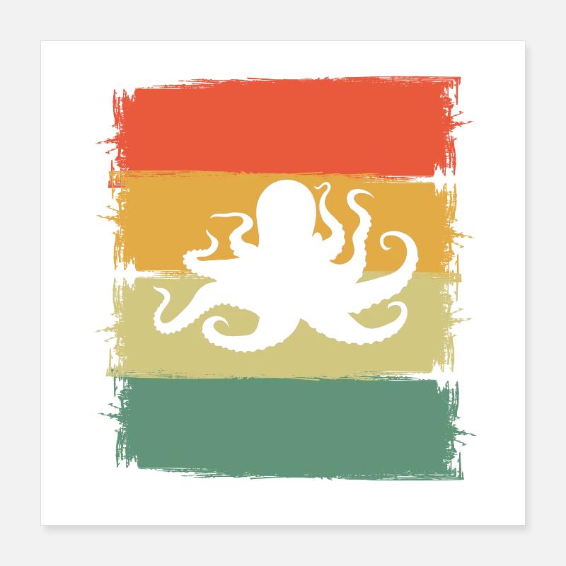 Octopus Octopus Octopus Octopus Poster 16" x 16" (40x40 cm)