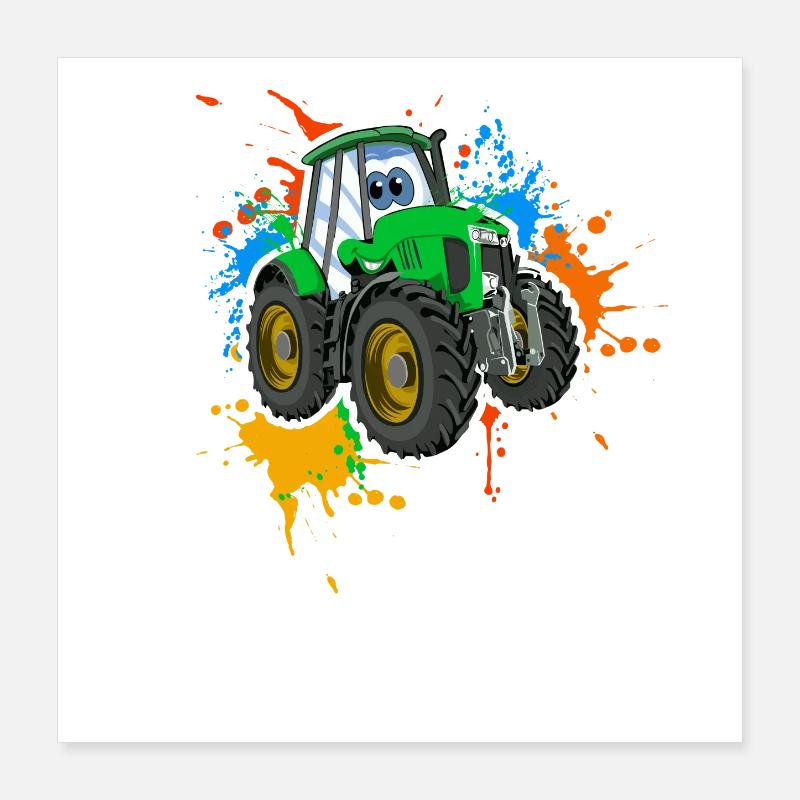 Tractor Poster 16" x 16" (40x40 cm)