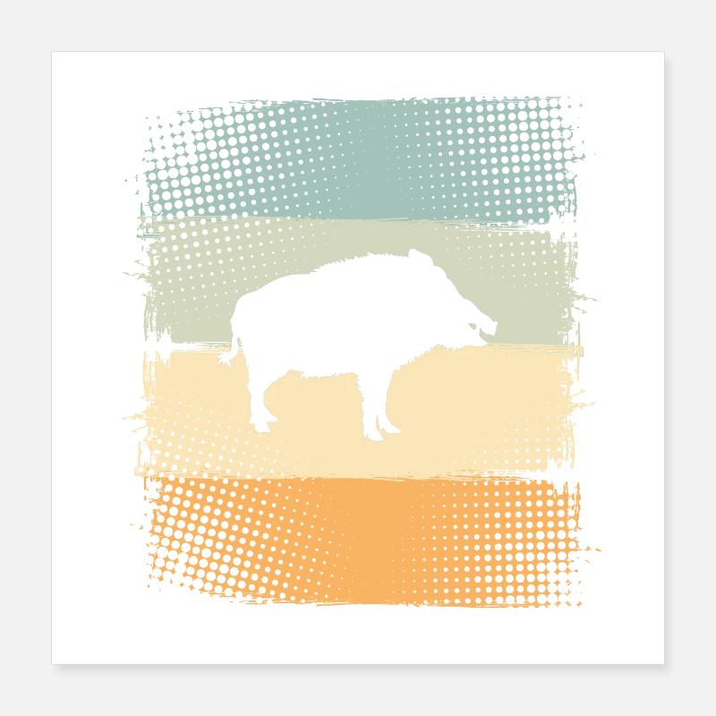 Sanglier Poster 40 x 40 cm