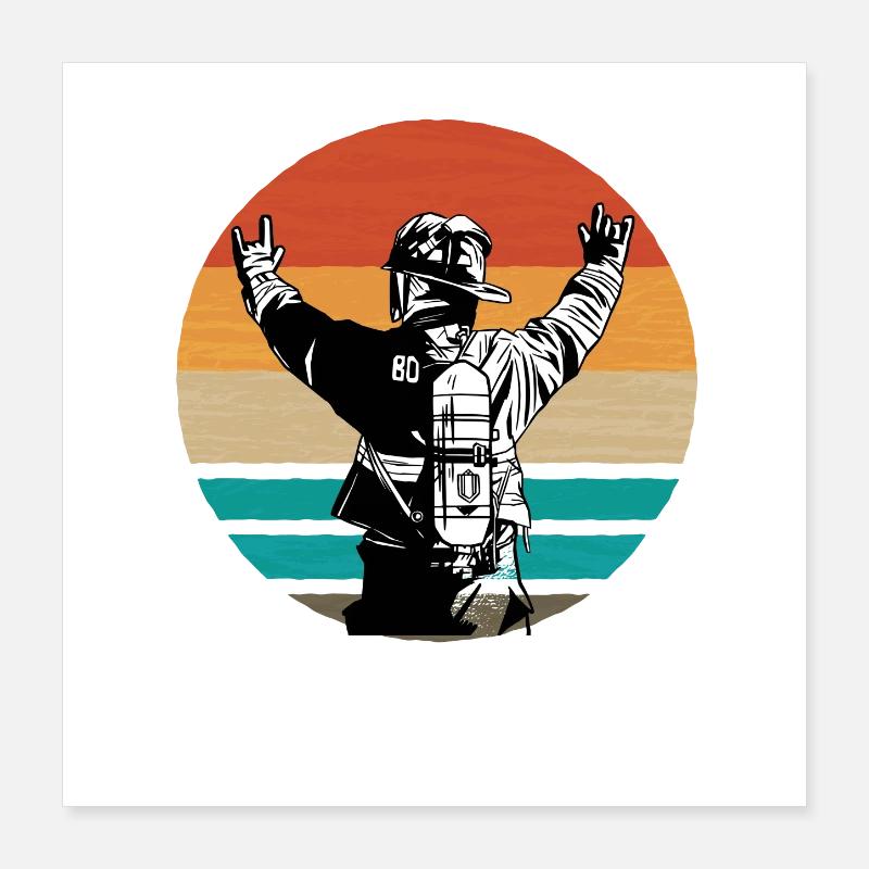 Duo Rétro Sunset Poster 40 x 40 cm