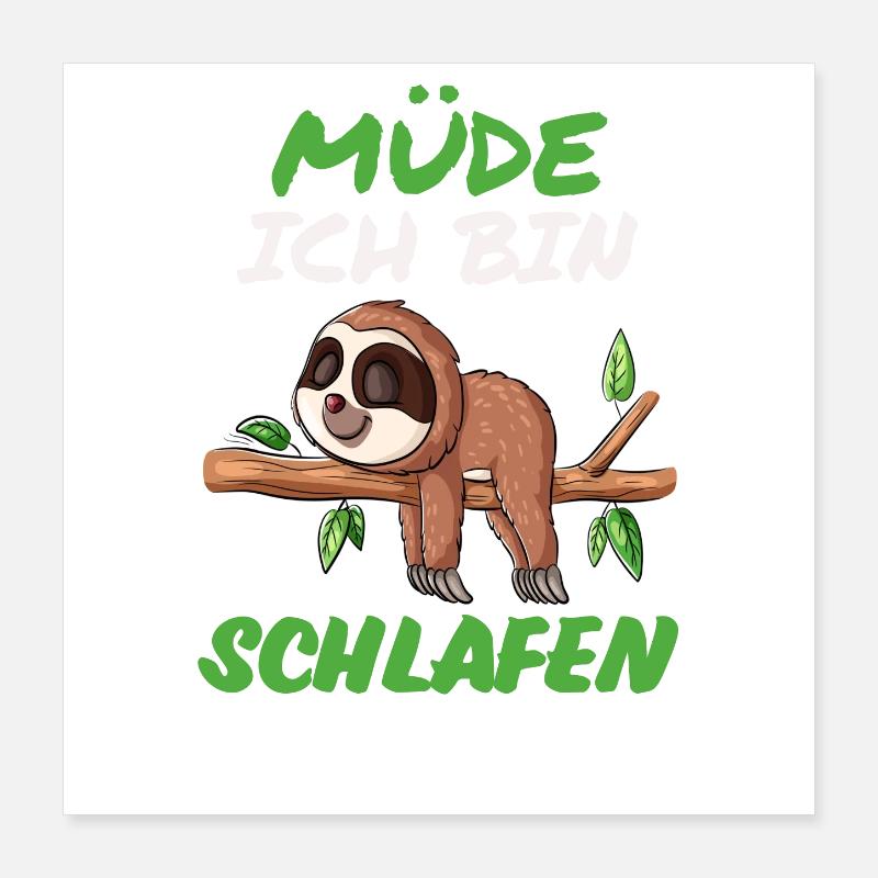 Faultier Müde Poster 40x40 cm