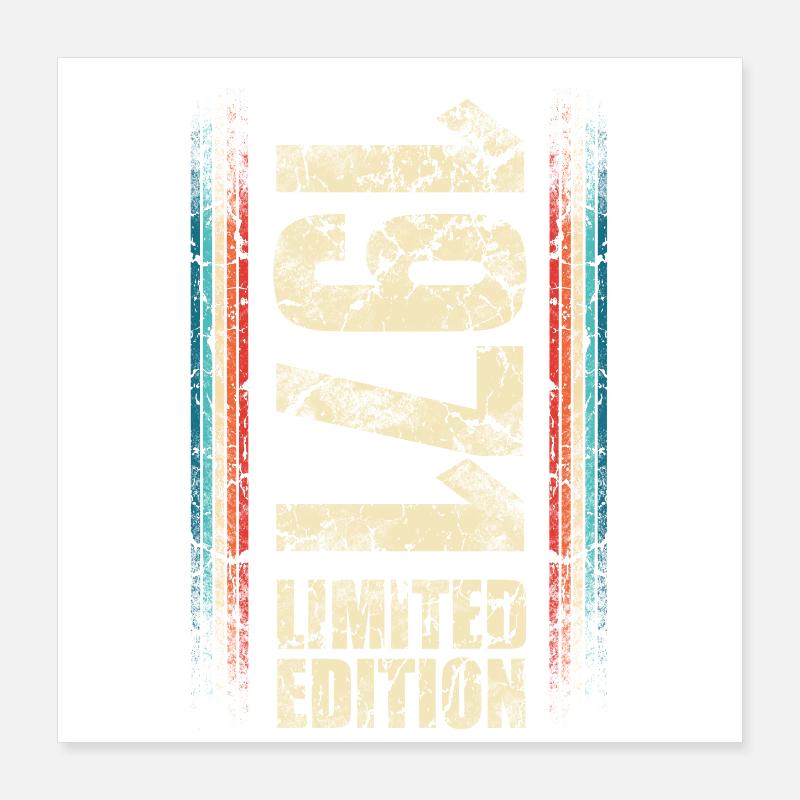 1971 Année de naissance Année de construction Naissance Anniversaire Poster 40 x 40 cm