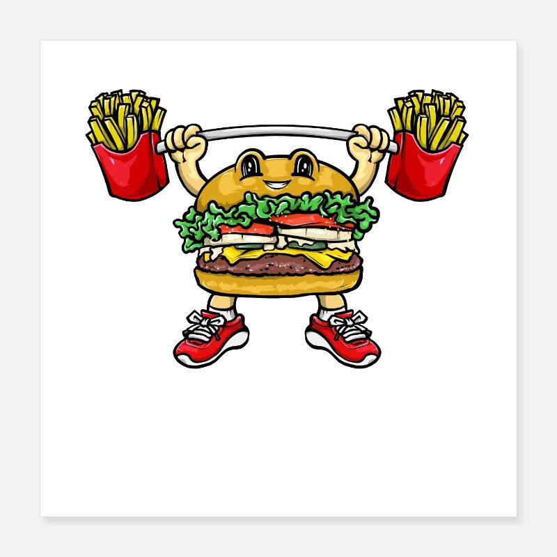 Hamburger Pommes Poster 40x40 cm