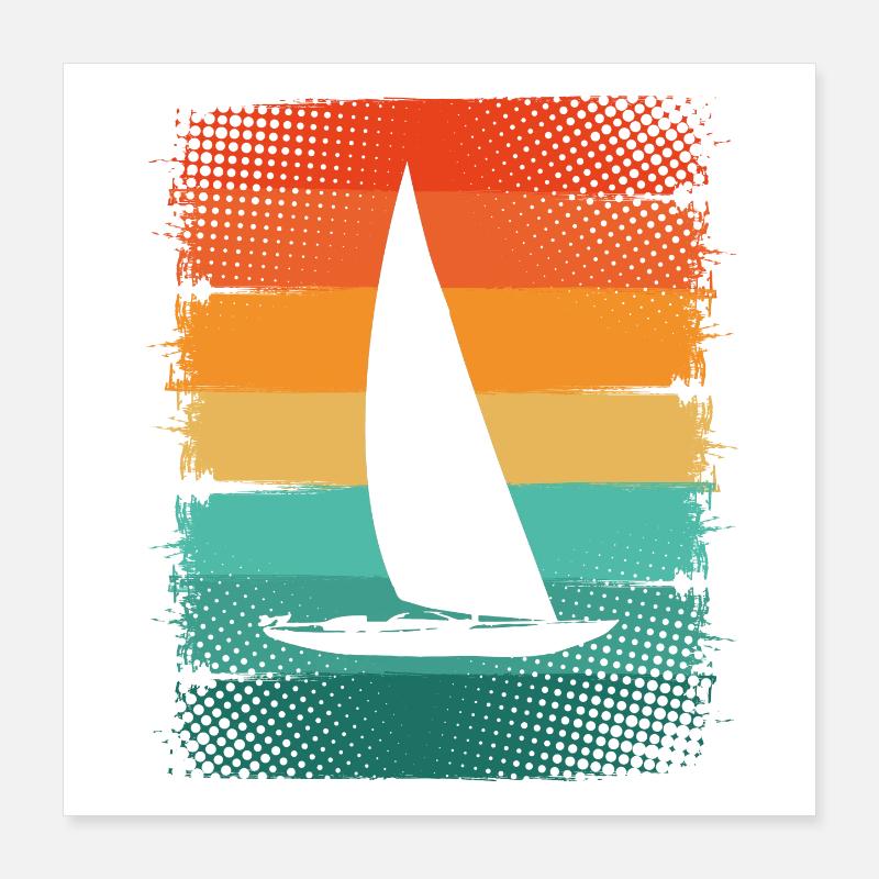 Segelboot Poster 40x40 cm