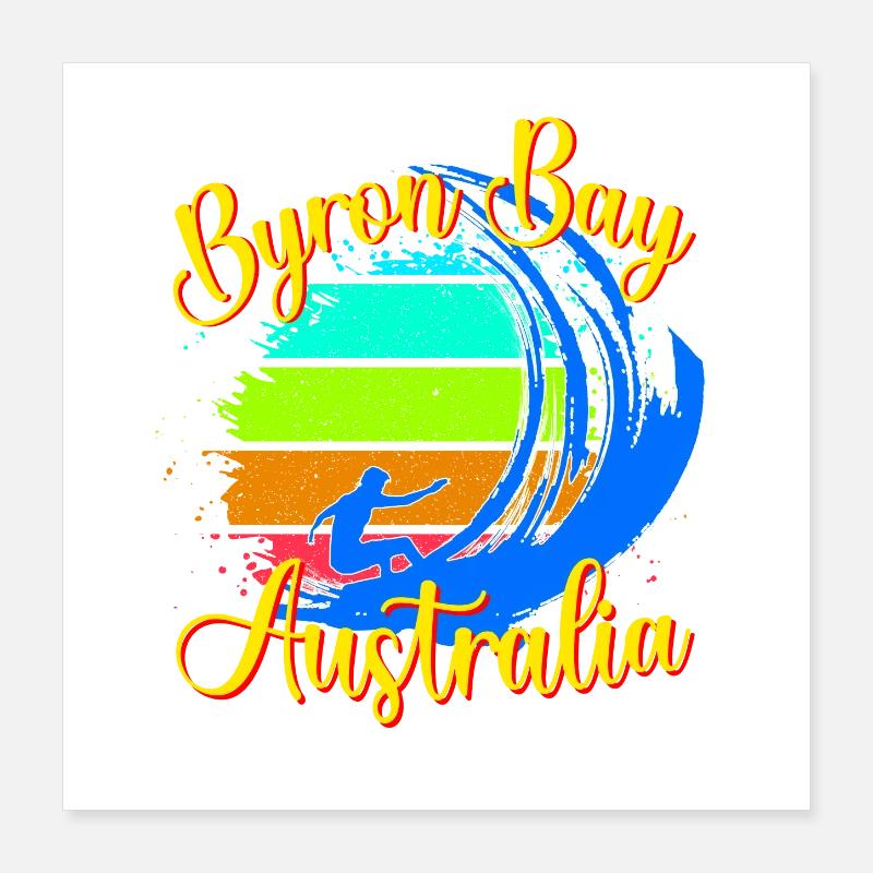 Byron Bay Australien Surfen Poster 40x40 cm