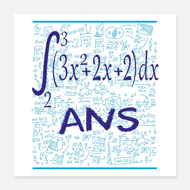 26th anniversary 26 years mathematical integral Poster 16" x 16" (40x40 cm)