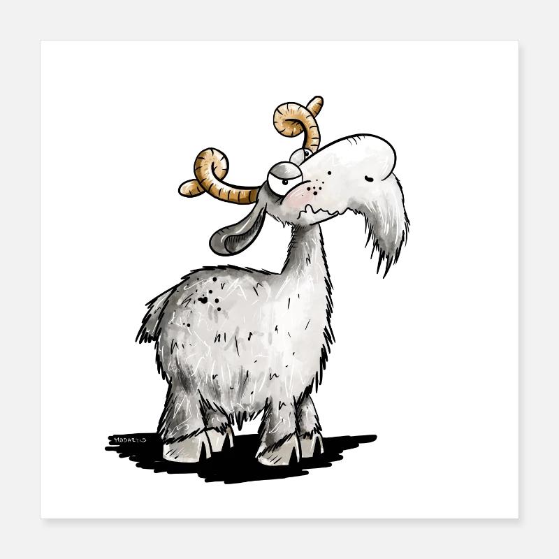 Chèvres Bock I Chèvre I Nö Déclaration Poster 40 x 40 cm