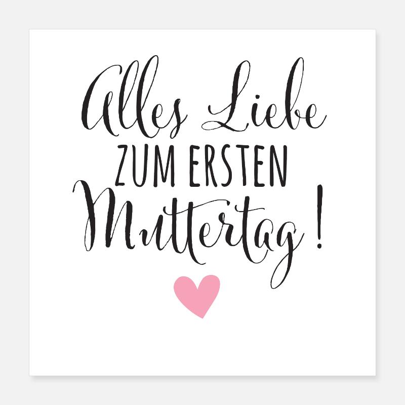 1. Muttertag Mama Babysprüche Mutter Baby Geschenk Poster 40x40 cm