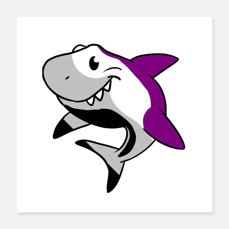 Asexual Shark Ace Pride Poster 16" x 16" (40x40 cm)