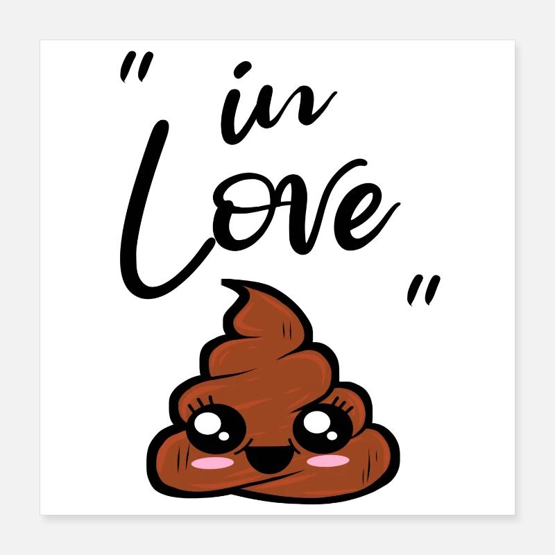caca kawaii Poster 40 x 40 cm