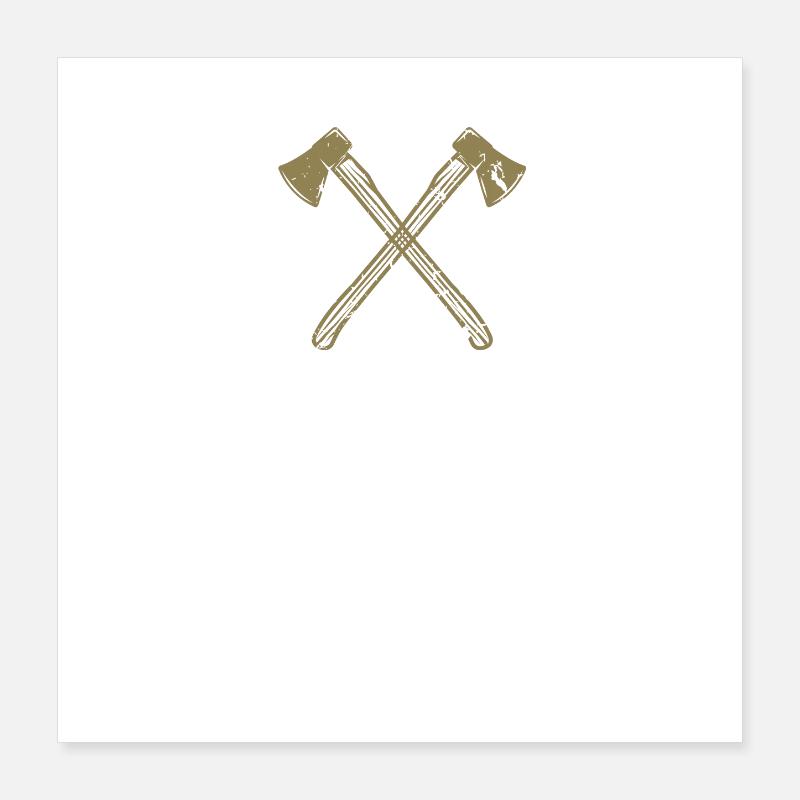 Axt gekreuzte Äxte Poster 40x40 cm