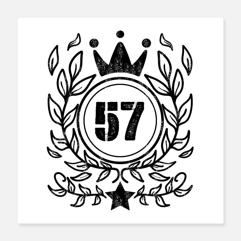 57 - Année de naissance Année de naissance 1957 Poster 40 x 40 cm