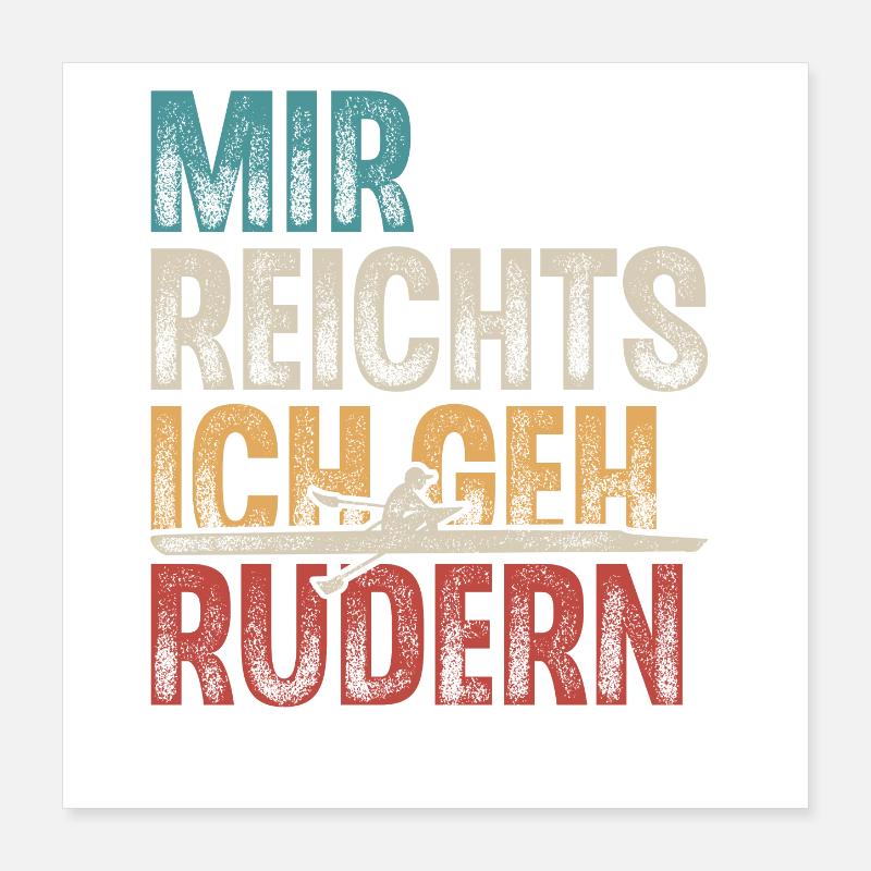 Rudern Ruderer Ruderboot Poster 40x40 cm
