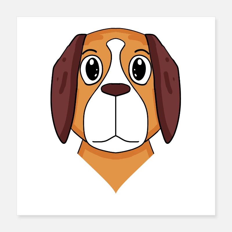 Race de chien Saint-Bernard Poster 40 x 40 cm