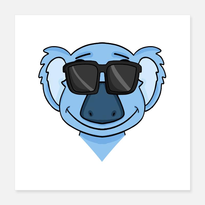 Koala mit Brille Poster 40x40 cm