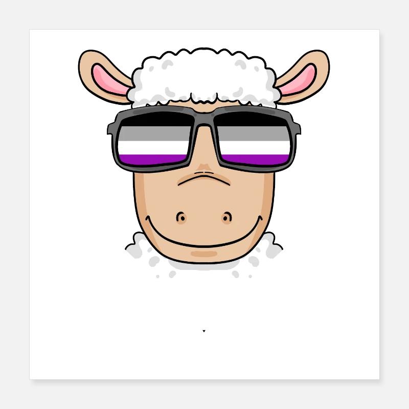 Asexual Lgbt Sheep Asexualité Poster 40 x 40 cm