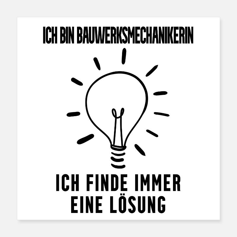 Bauwerksmechanikerin Beruf Ausbildung Poster 40x40 cm