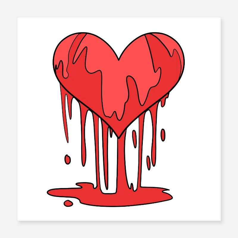 Herz Blut Poster 40x40 cm