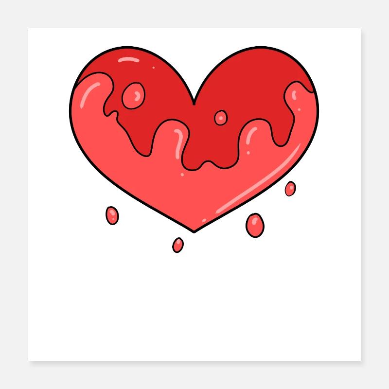 Herz Blut Poster 40x40 cm