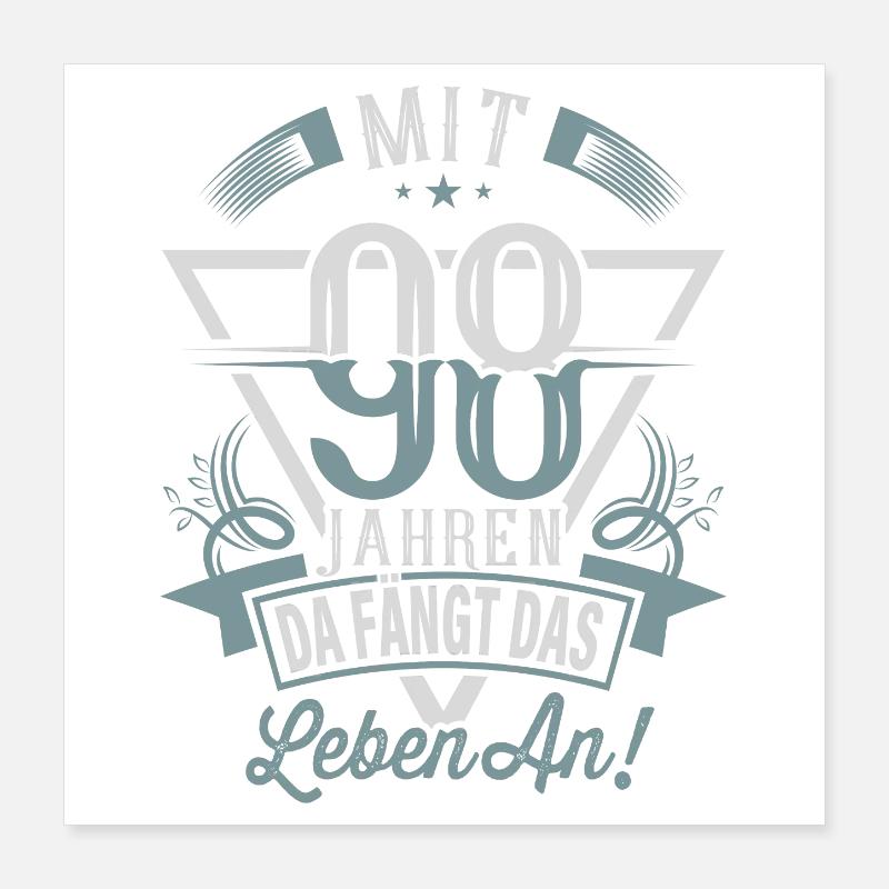 98. Geburtstag Da Fängt Das Leben An Poster 40x40 cm