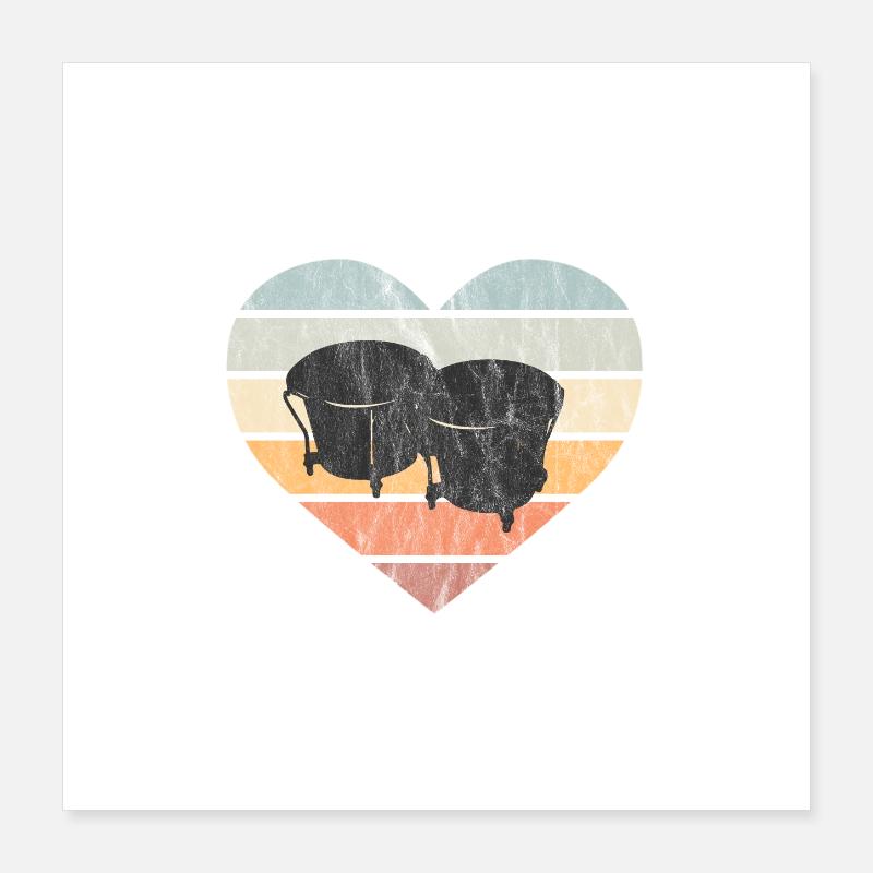 I love Cuban bongo drums Poster 16" x 16" (40x40 cm)