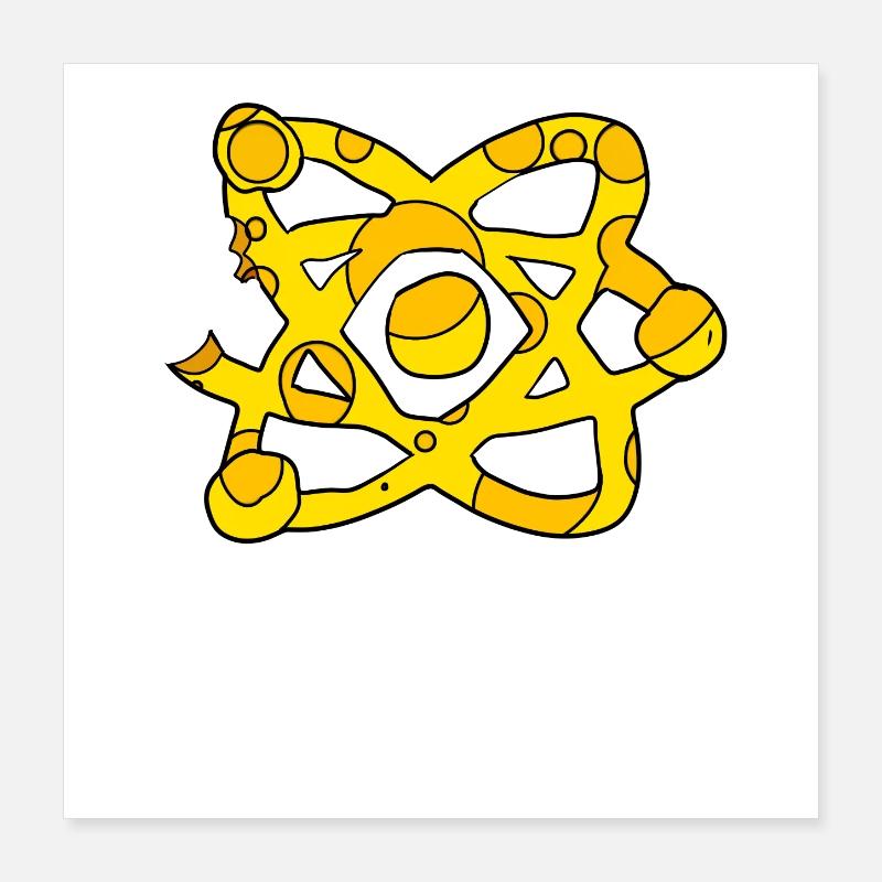 Atom Cheese Symbol Science Scientific Poster 16" x 16" (40x40 cm)