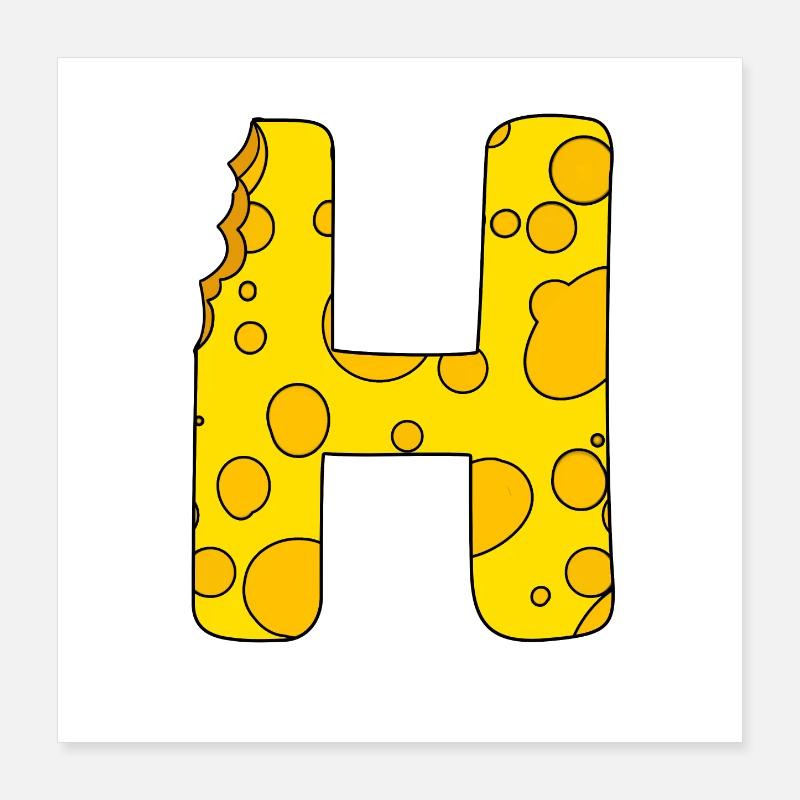 Buchstabe H Poster 40x40 cm