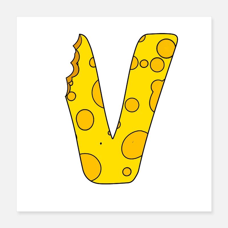 Lettre V Poster 40 x 40 cm