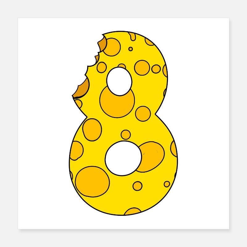 Numéro 8 Digit Cheese Poster 40 x 40 cm