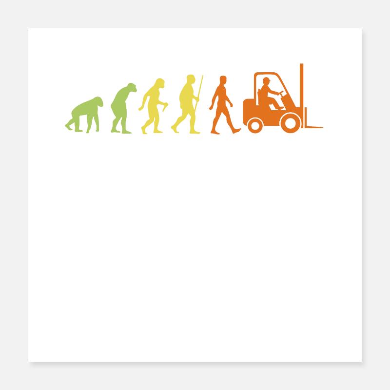 Évolution vers un cariste Poster 40 x 40 cm