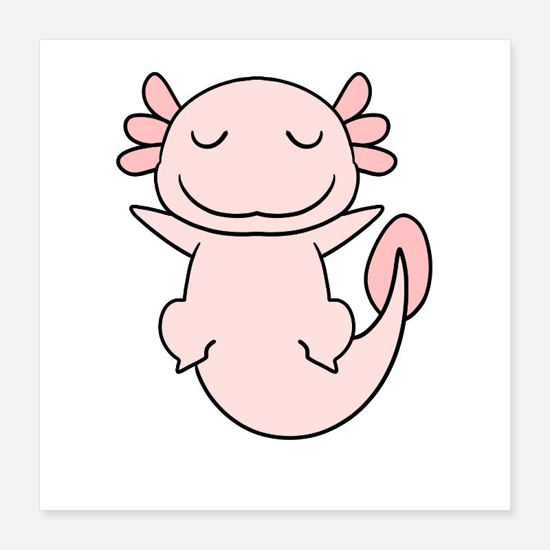 Axolotl Rose Doux Poster 40 x 40 cm