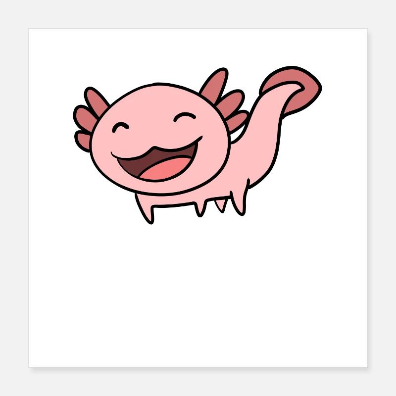 Axolotl Rose Doux Poster 40 x 40 cm