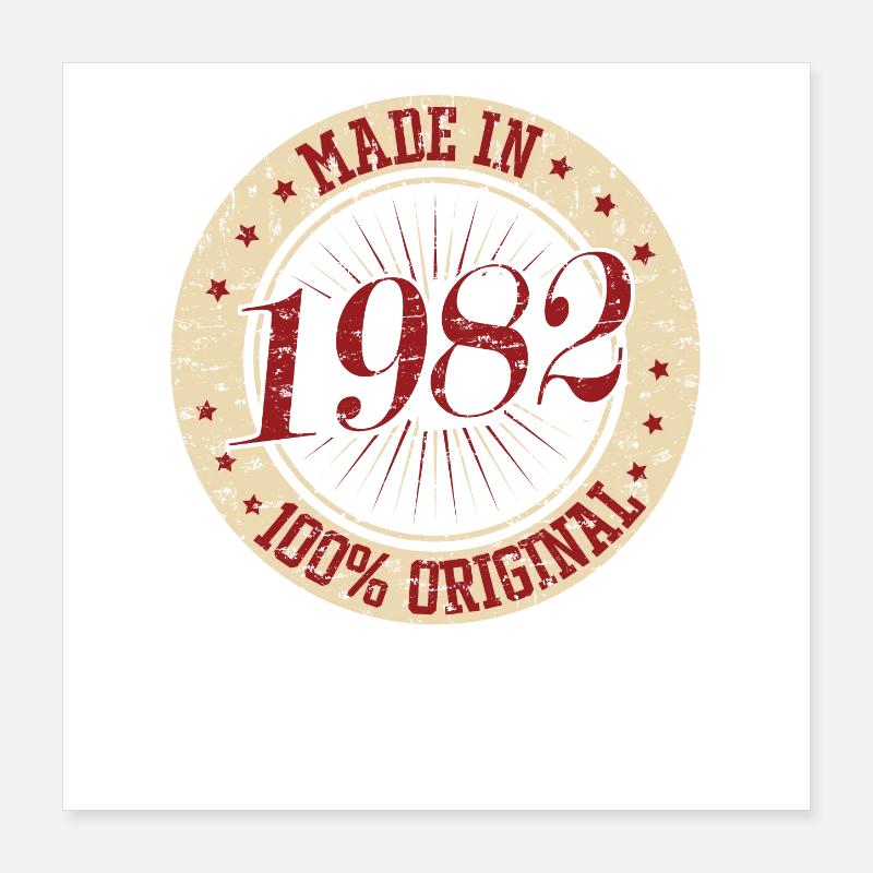 Made in 1982 Geburtstag Poster 40x40 cm