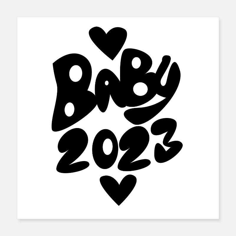 Bébé 2023 - Nouveau-né 2023 Cadeau bébé Poster 40 x 40 cm