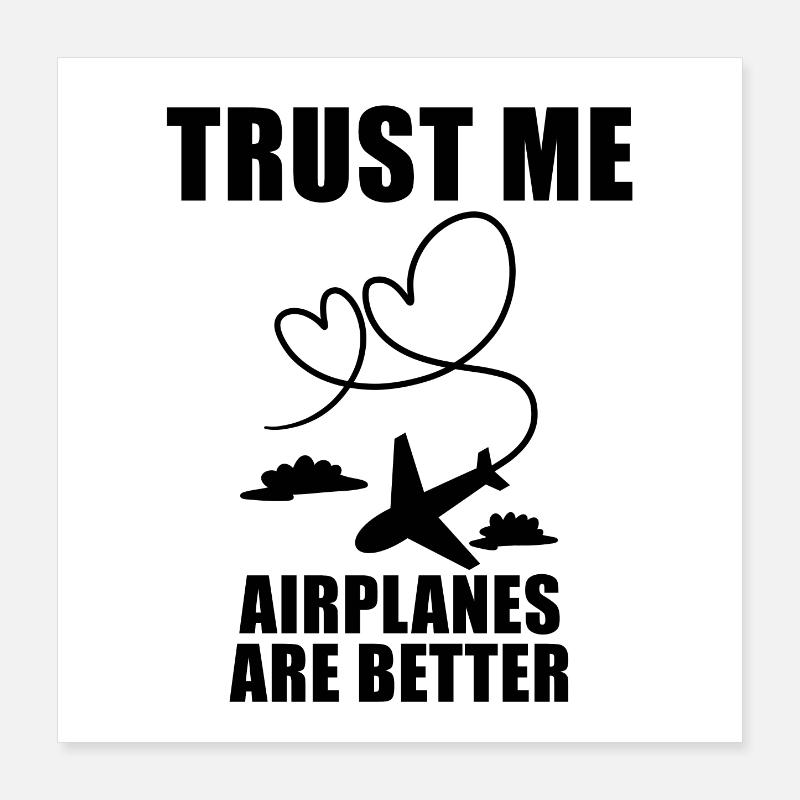 Airplane Airplane Pilot Gift Poster 16" x 16" (40x40 cm)