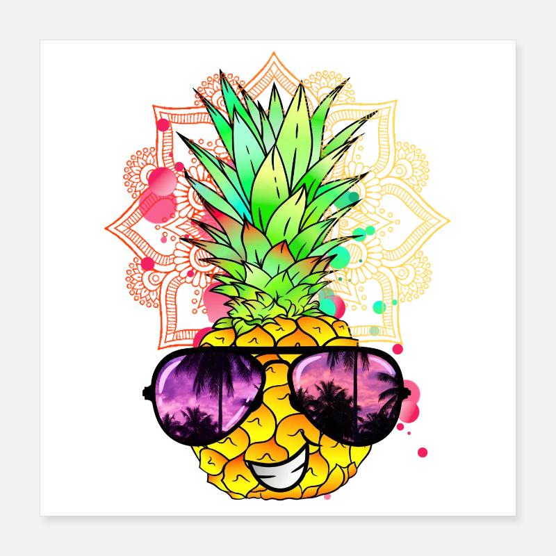 Mandala à l’ananas Poster 40 x 40 cm