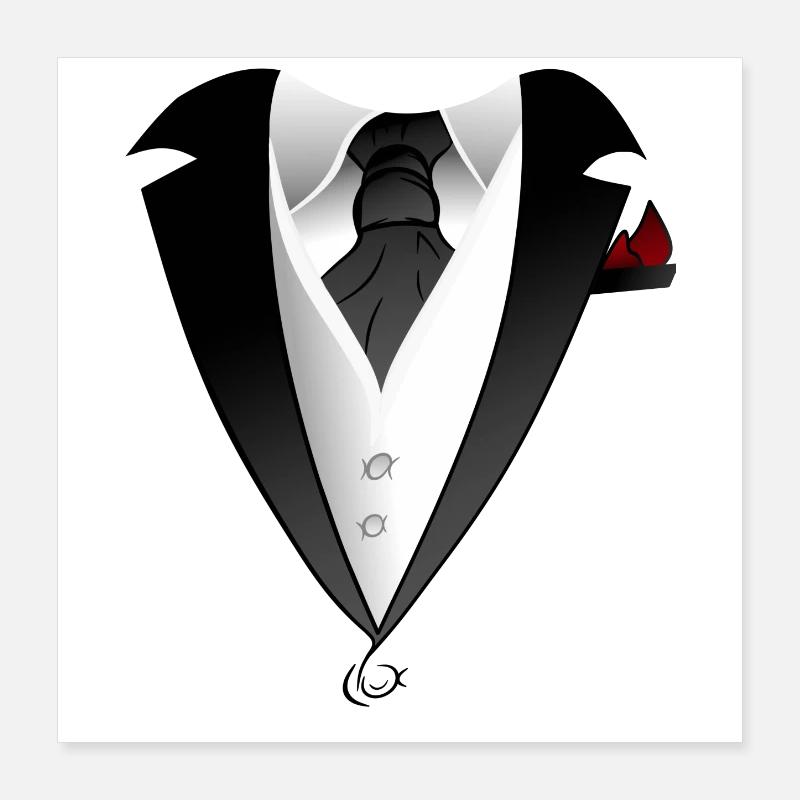 Costume avec veste cravate design Poster 40 x 40 cm