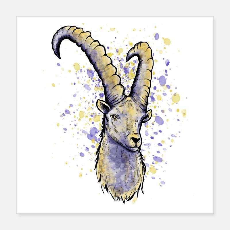 Steinbock Astrologie Poster 40x40 cm