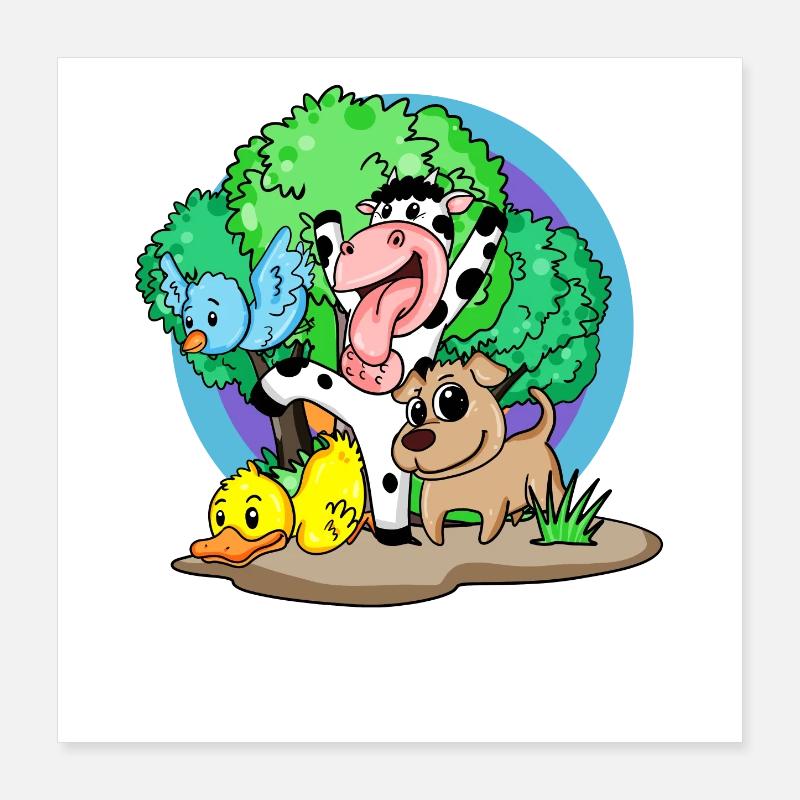 Niedliche Tiere Poster 40x40 cm