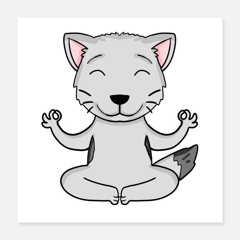 Chat de yoga Propriétaire de chat Burmilla Poster 40 x 40 cm
