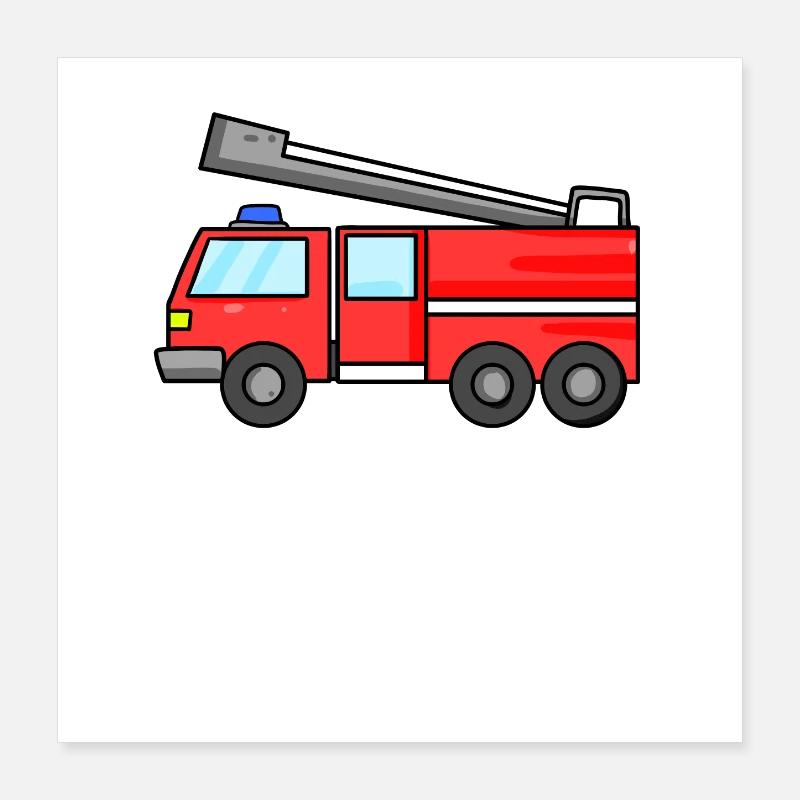 Fire Brigade Car Poster 16" x 16" (40x40 cm)