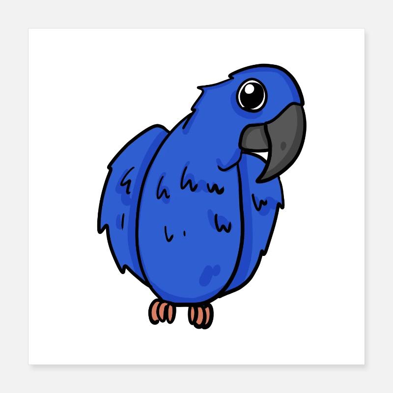 Oiseau perroquet d’ara jacinthe Poster 40 x 40 cm